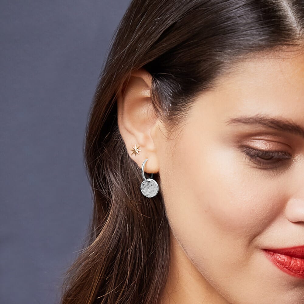 Lunar Silver Hoop Earrings