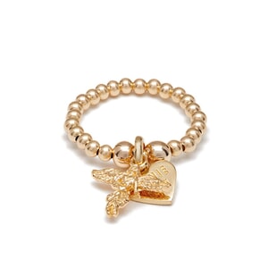Santeenie Gold Plated Charm Ring - My Guardian Angel