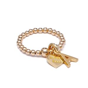 Santeenie Gold Plated Charm Ring - Initial