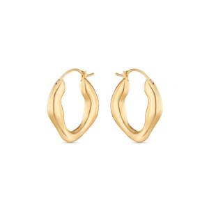 Liv Bentley Molten Midi Gold Plated Hoop Earrings