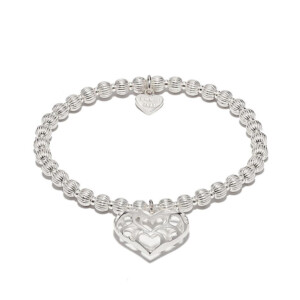 Lili Heart Silver Charm Bracelet