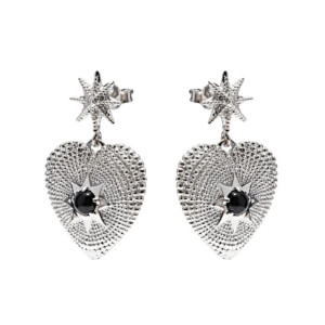 Divine Heart Silver Earrings