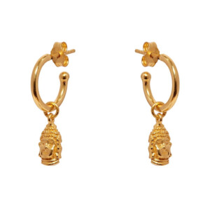 Buddha Hoop Gold Plated Earrings