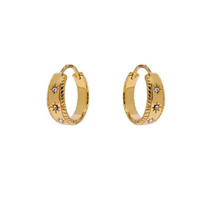 NU & MII Vintage Huggy Hoop Gold Plated Earrings