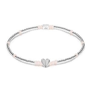 Sweet Pea Silver Bracelet - Heart Charm