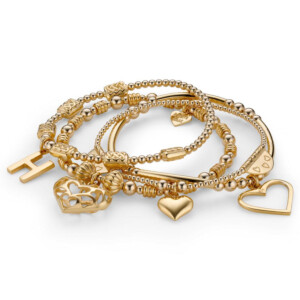 Inti Hearts Gold Plated  Stack