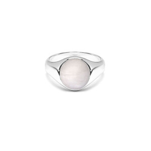 NU & MII Ivory Signet Silver Pinky Ring