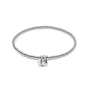 Santeenie Silver Charm Bracelet - Tiny Love Lock