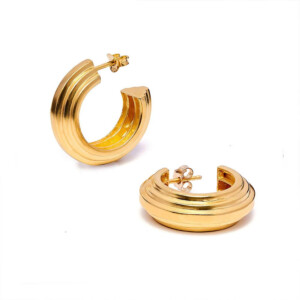 Outlet NU & MII Art Deco Hoop Gold Earrings