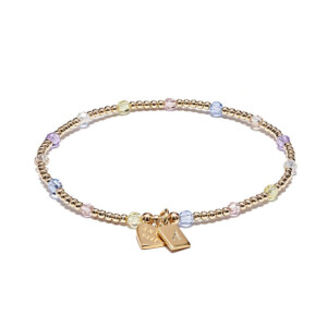 Personalised Mirage Pastel Gold Plated Bracelet
