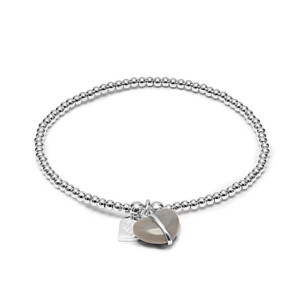 Santeenie Imogen Heart 925 Sterling Silver Charm Bracelet - Choice of Colour