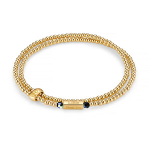 Phoebe Looped Personalised Gold Plated Bracelet - Black Crystal