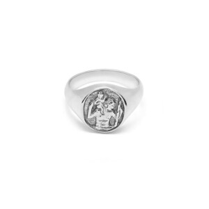 NU & MII St Christopher Silver Ring