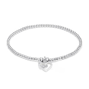 Santeenie Silver Charm Bracelet - Open Heart