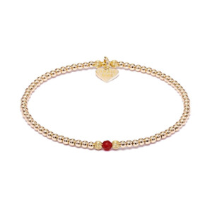 Aster Gold Plated Bracelet - Ruby Red