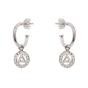 Outlet Throat Chakra Hoop Silver Earrings