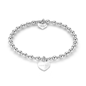 Mini Orchid Silver Charm Bracelet - Love You