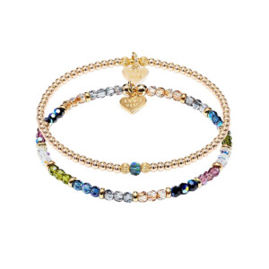 Crystal Delight Gold Plated Bracelet Stack