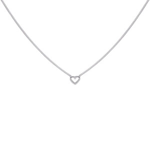 Open Heart Silver Necklace