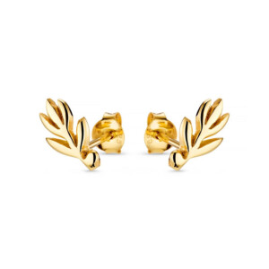 Olive Leaf Gold Plated Stud Earrings