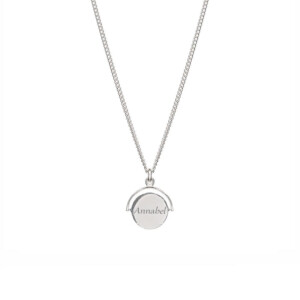 Personalised Halo Spinner Silver Necklace