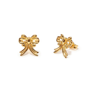 Victoria Bow Gold Plated Earrings