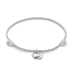 Lulu Silver Charm Bracelet - Solid Heart