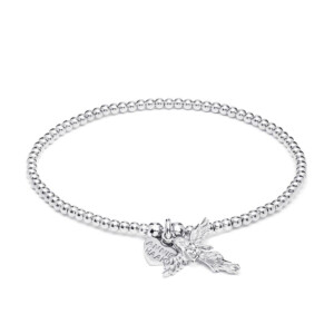 Santeenie Charm Sterling Silver Bracelet - My Guardian Angel