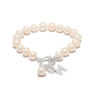 Toggle Pearl Silver Bracelet - Initial