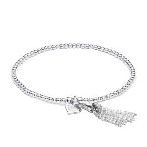 Santeenie Silver Charm Bracelet - Chain Tassel