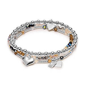 Personalised Imperial 925 Sterling Silver Crystal Bracelet Stack
