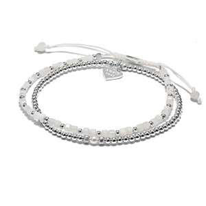 Moonstone Silver Bracelet Stack