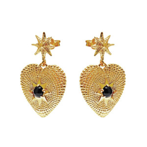 Divine Heart Gold Plated Earrings