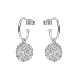Creation Round Hoop Silver Earrings