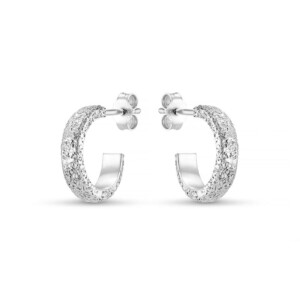Textured Silver Hoop Earrings