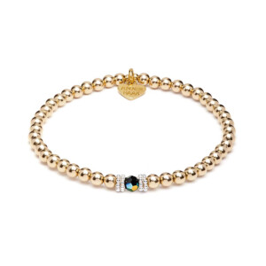 Seri Gold Plated Bracelet - Black Crystal