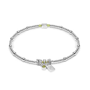 Personalised Zodiac Silver Bracelet – Initial Tag & Birthstone