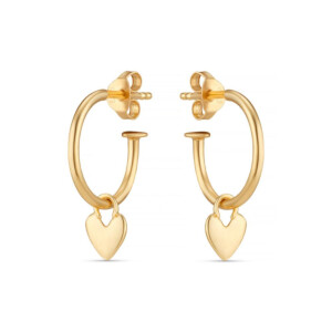 Weeny Heart Gold Plated Hoop Earrings