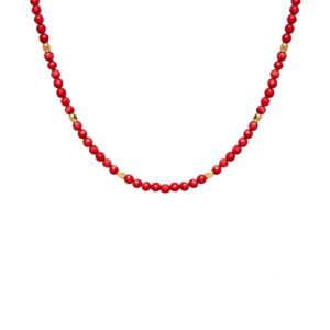 NU & MII Boho Gold Necklace - Red Bamboo