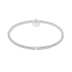 Aster Silver Bracelet - Rose Quartz
