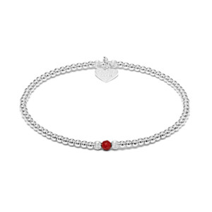 Aster Silver Bracelet - Ruby Red