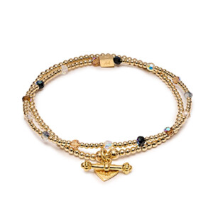 Eve Gold-Filled Crystal Bracelet Stack