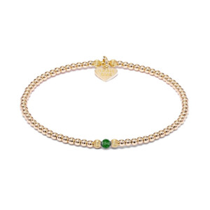 Aster Gold Plated Bracelet - Emerald Green
