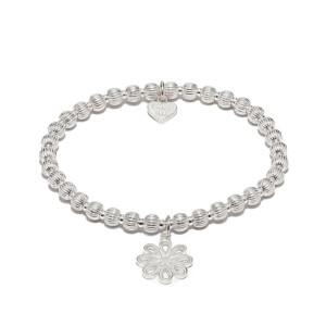 Lili Flower Silver Charm Bracelet
