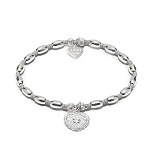 Lotti Grey Silver Bracelet - Heart