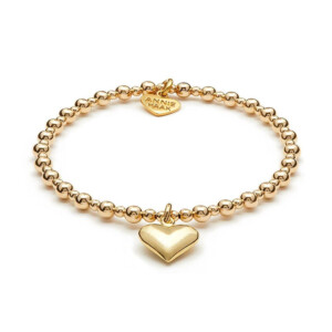 Mini Orchid Gold Plated Charm Bracelet - Solid Heart