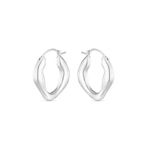 Liv Bentley Molten Midi Silver Hoop Earrings