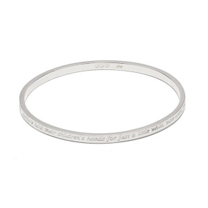 Mothers Hold Motto Silver Bangle