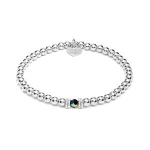 Seri Silver Bracelet - Black Crystal