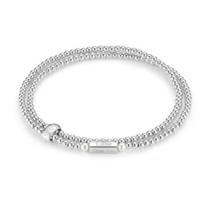 Phoebe Looped Personalised Sterling Silver Bracelet - Pearl